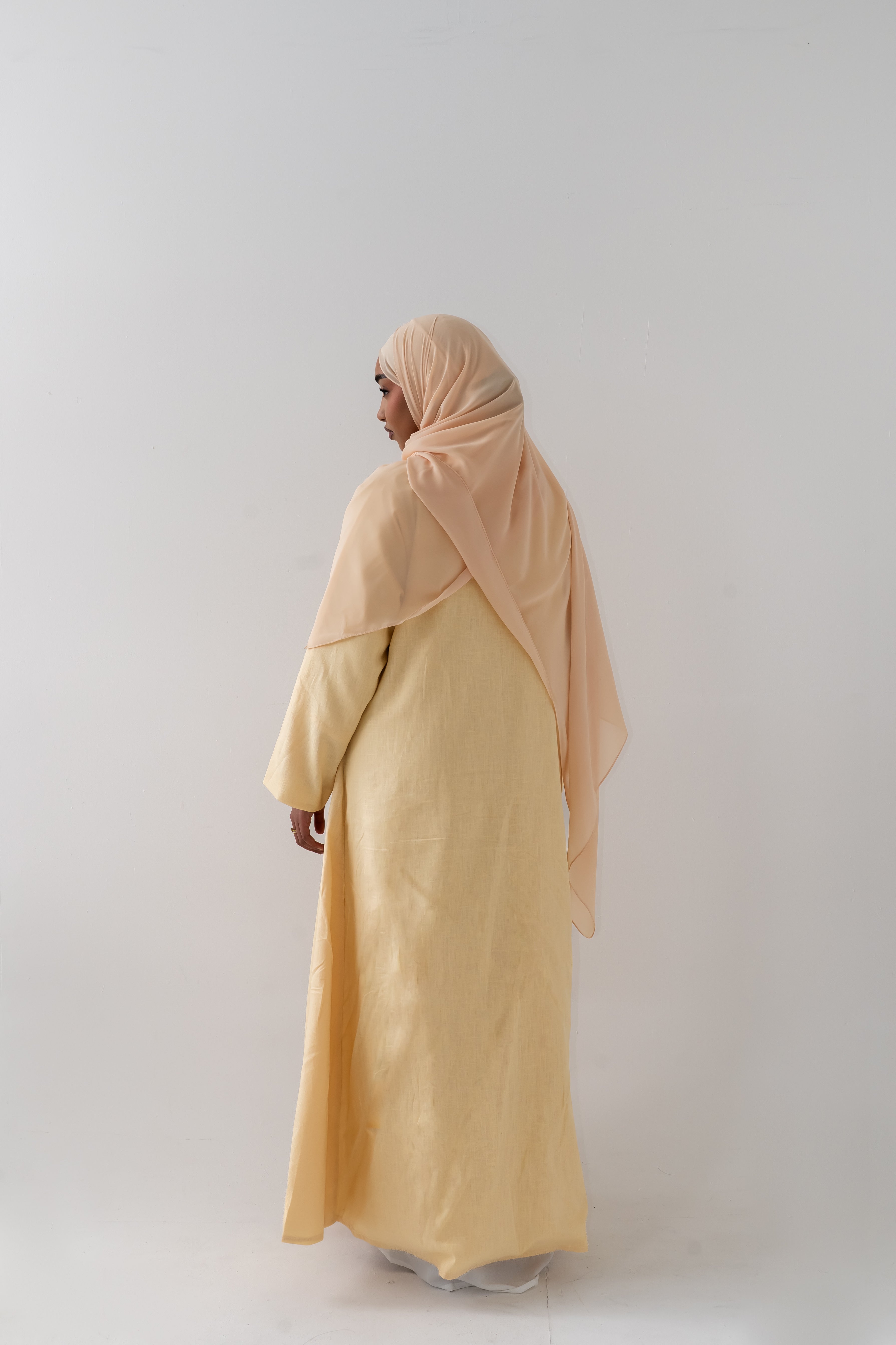 Butter Yellow Luxe Textured Abaya