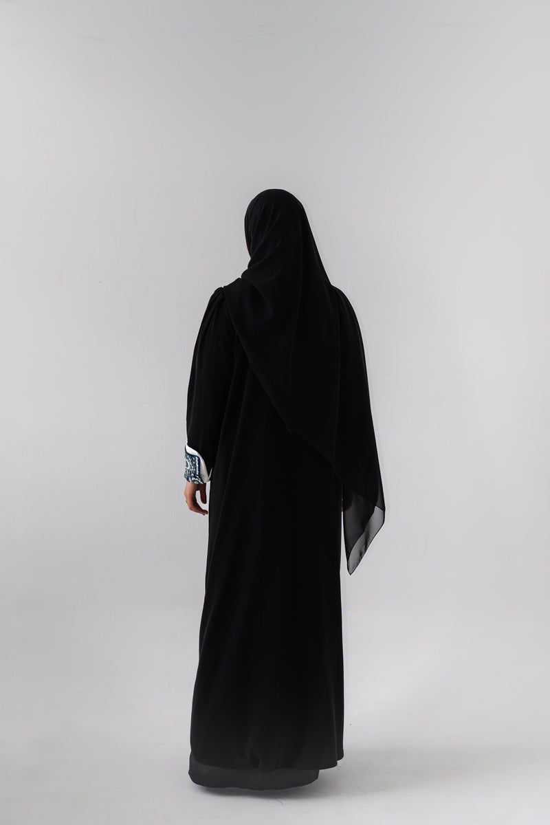 Layali AlQuds Midnight Embroidered Abaya