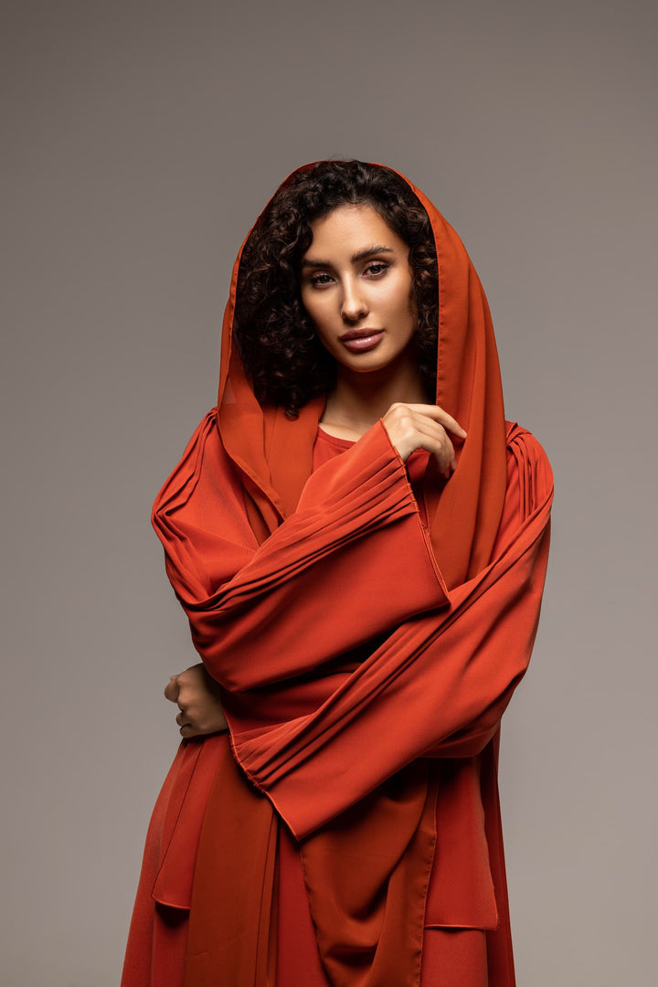 Rustic Sienna Flowing Abaya with Elegant Simplicity