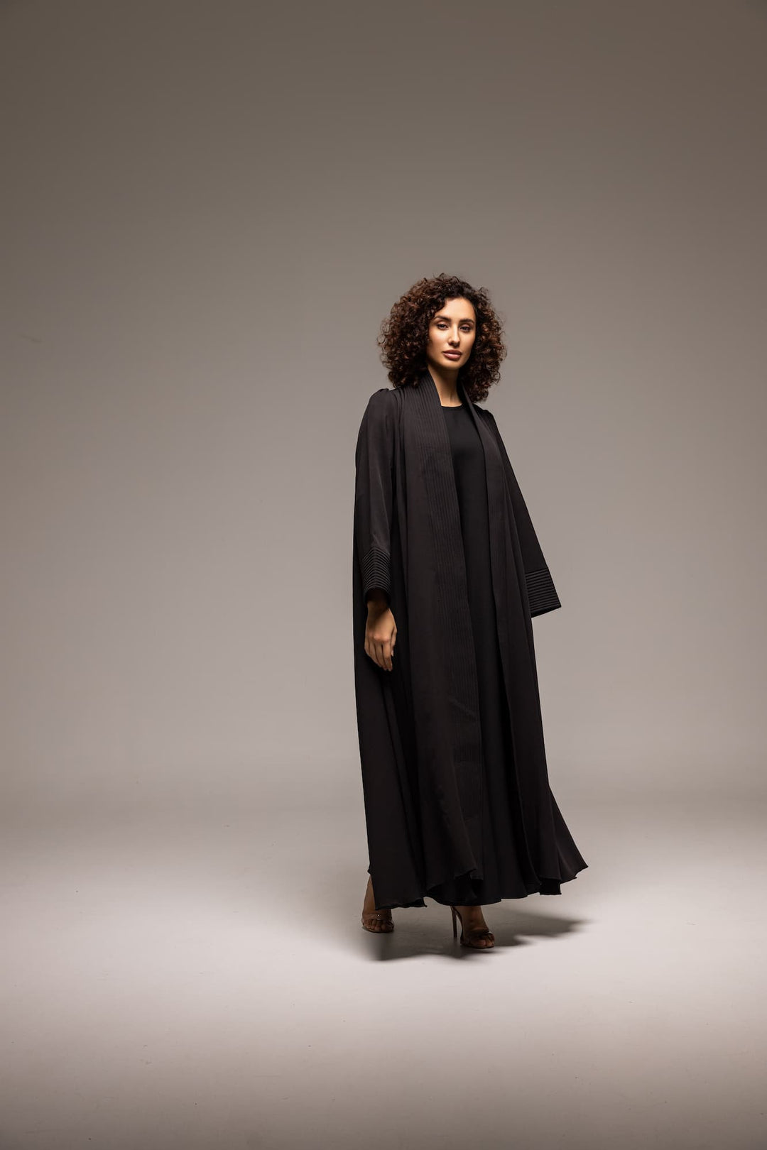 Crimson Elegance: The Luxe Draped Abaya