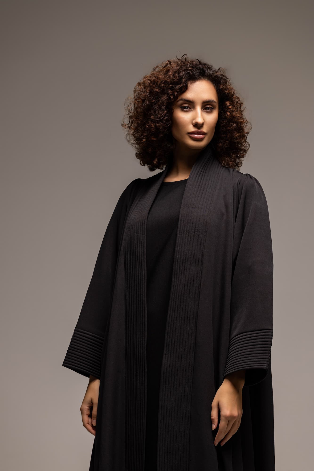 Crimson Elegance: The Luxe Draped Abaya