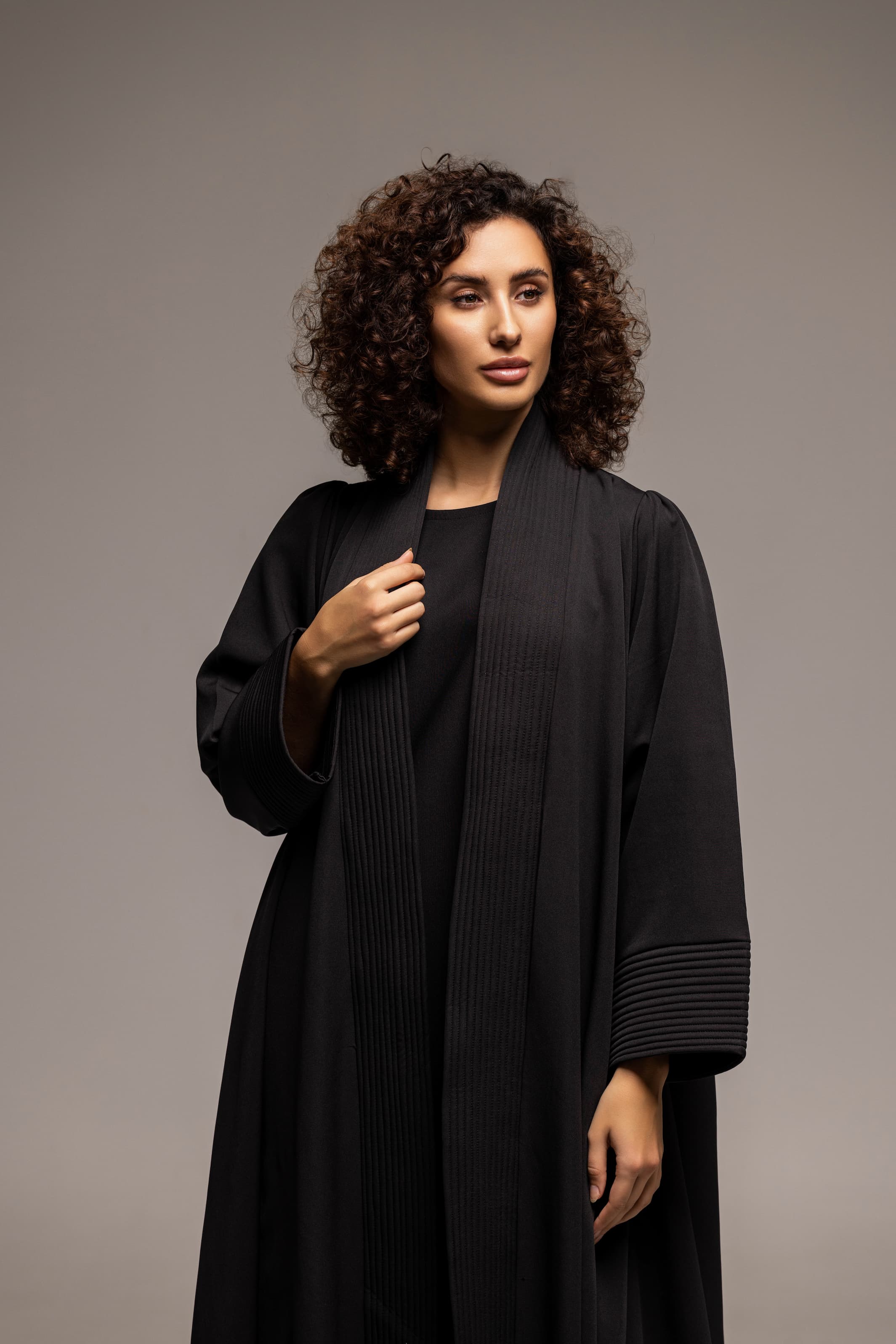 Crimson Elegance: The Luxe Draped Abaya