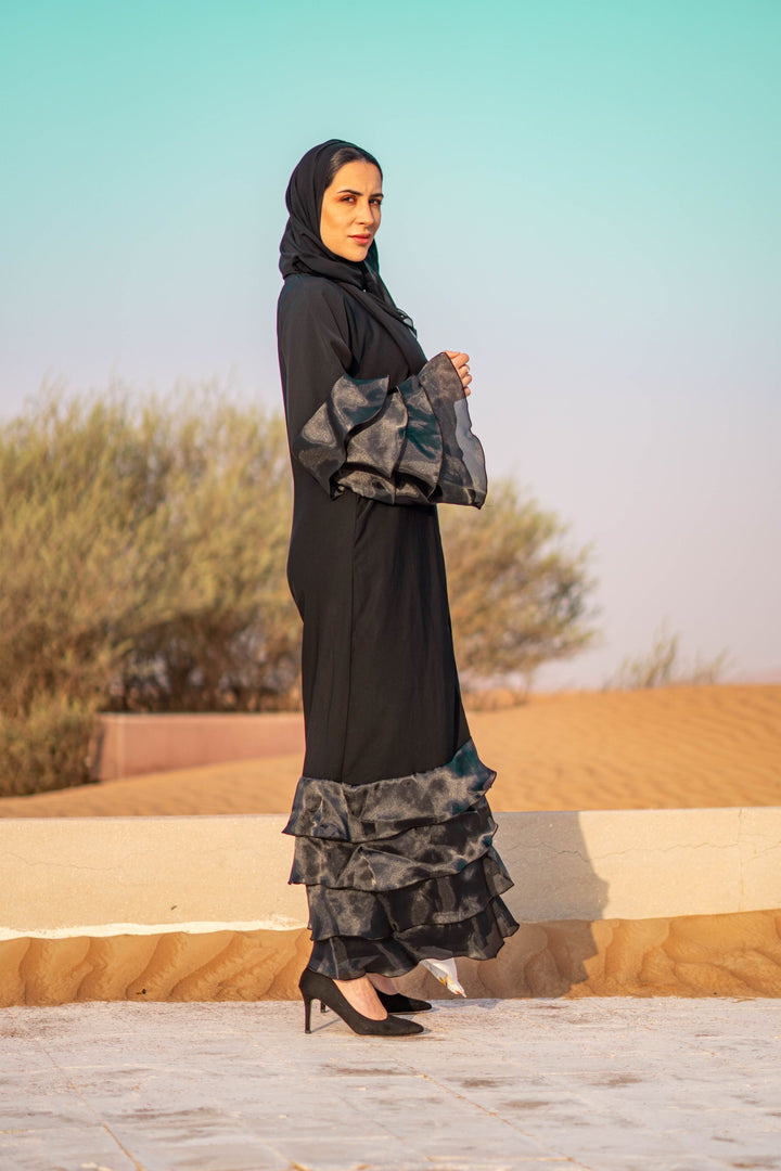 Organza Ruffles Abaya