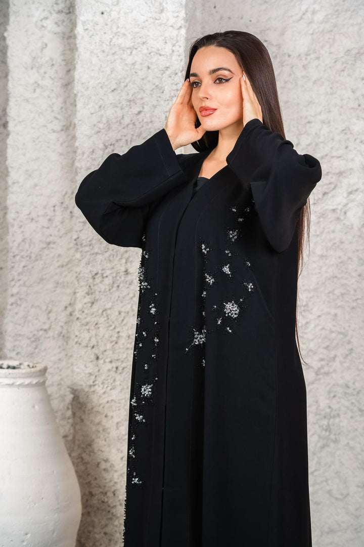 Crystal Embellished Luxury Two Piece Abaya